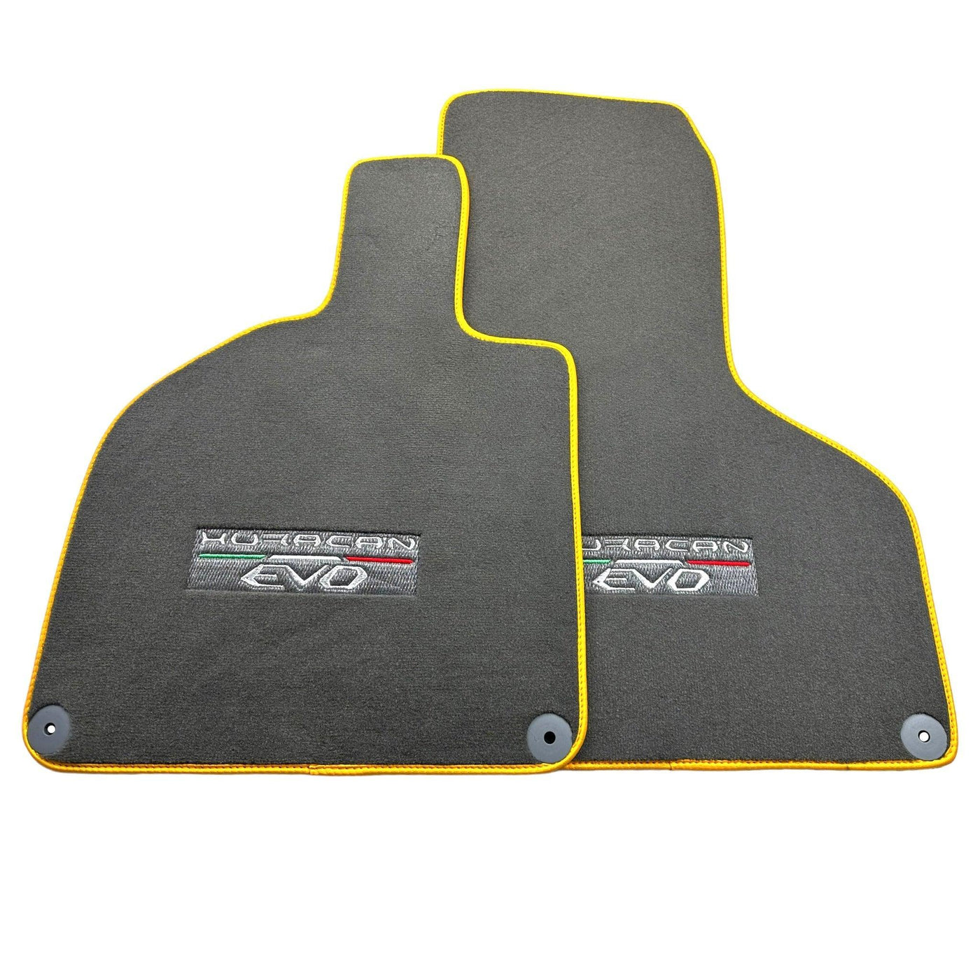 Gray Floor Mats for Lamborghini Huracan EVO (2014-2023) with Yellow Trim - AutoWin