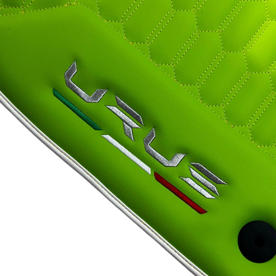Green Leather Floor Mats for Lamborghini Urus (2018-2024) ER56 Design - AutoWin