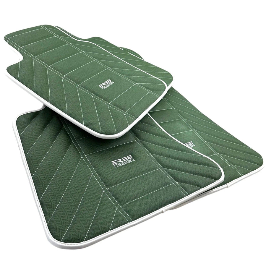 Green Leather Floor Mats For Rolls-Royce Spectre (2023-2024) ER56 Design - AutoWin