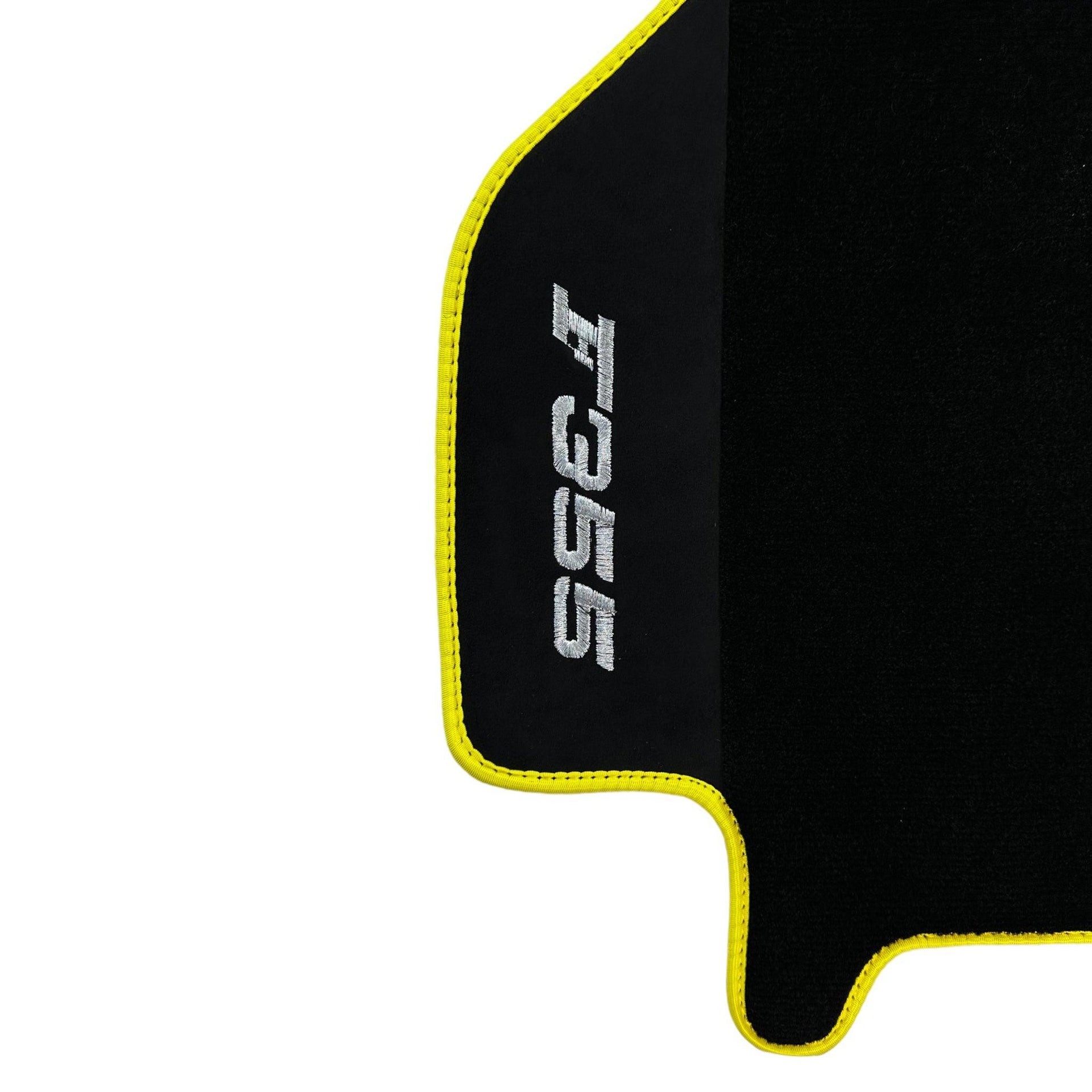 Black Floor Mats For Ferrari F355 1994-1999 With Alcantara Leather - AutoWin