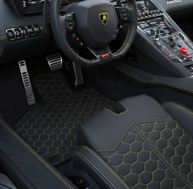Interior look of floor mats for Lamborghini Aventador (2012-2022)