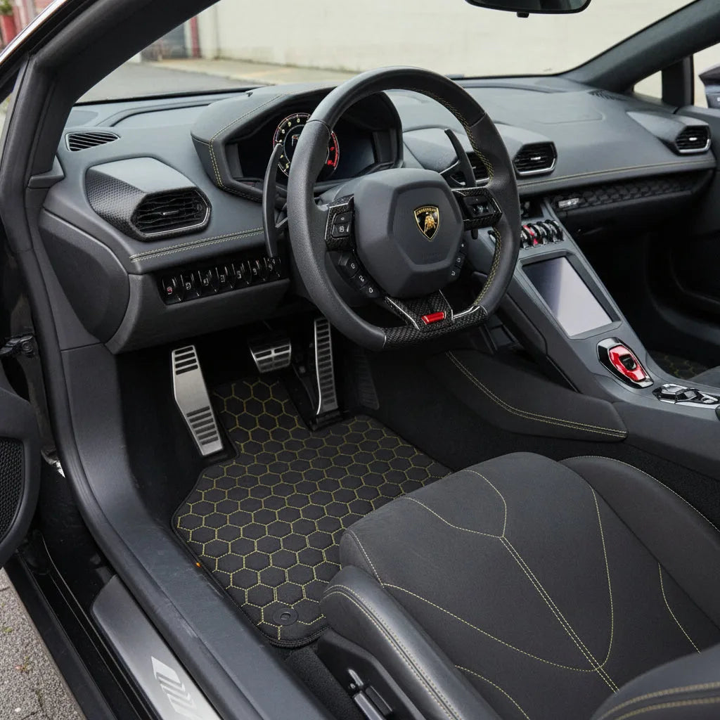 Interior look of floor mats for Lamborghini Huracan Perfomante (2017-2019)