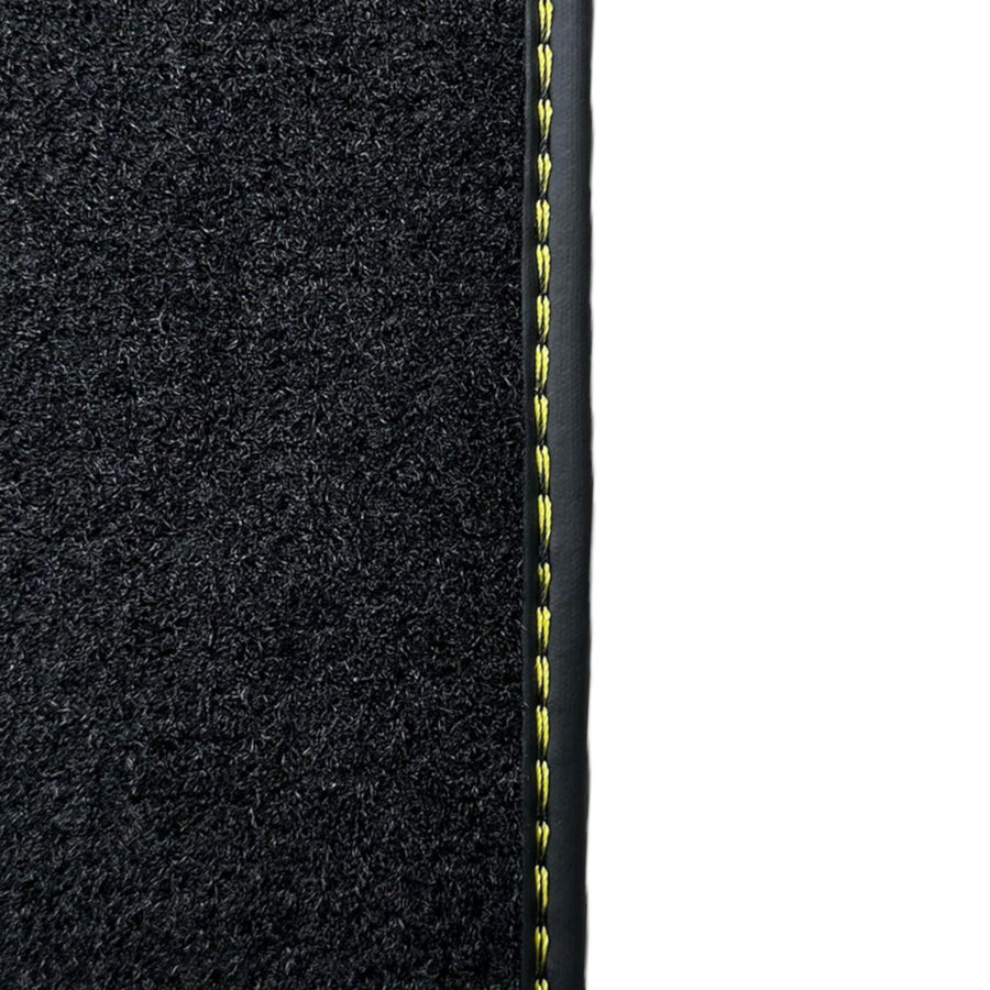 Leather Black Floor Mats for Lamborghini Gallardo Yellow Sewing | ER56 Design - AutoWin