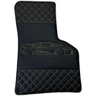 Leather Black Floor Mats for Lamborghini Gallardo Yellow Sewing | ER56 Design - AutoWin