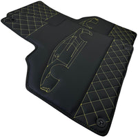 Leather Black Floor Mats for Lamborghini Gallardo Yellow Sewing | ER56 Design - AutoWin