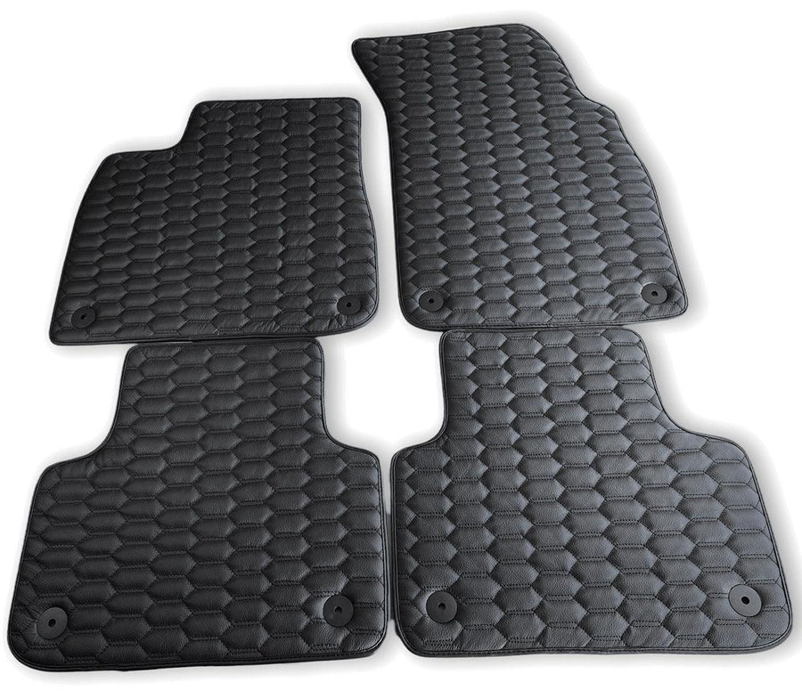 Customizable Black Leather Floor Mats for Audi RS 5 B9 2-Door Coupe (2017-2024) - AutoWin