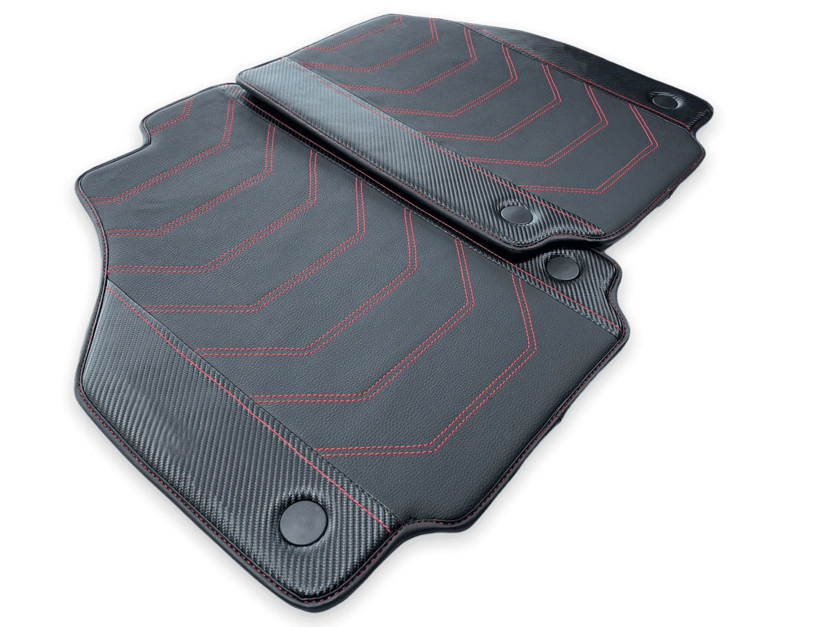 Leather Floor Mats for Ferrari 458 GT2 2012-2015 with Carbon Fiber