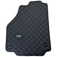Leather Floor Mats for Ferrari 458 GT2 with White Sewing ER56 Design - AutoWin