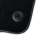 Leather Floor Mats for Ferrari 458 GT2 with White Sewing ER56 Design - AutoWin