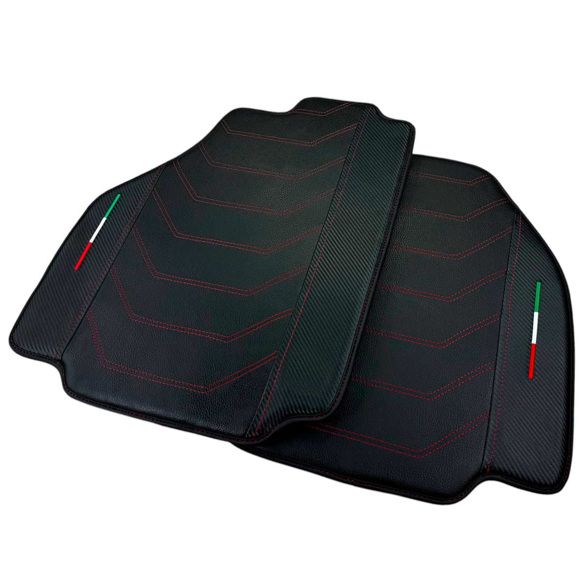 Leather Floor Mats For Ferrari 458 Speciale 2012-2015 With Carbon Fiber | Italian Edition