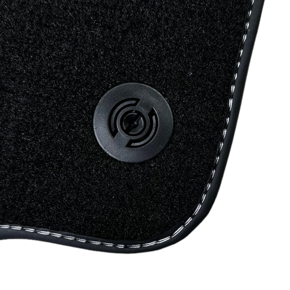 Leather Floor Mats for Ferrari 458 Spider (2012-2015) with White Sewing ER56 Design - AutoWin