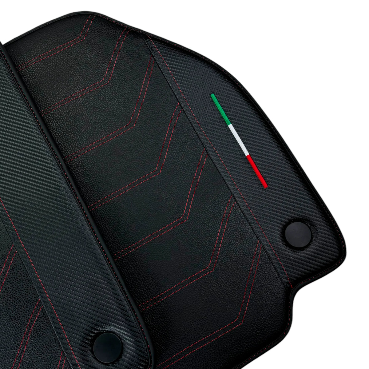 Leather Floor Mats For Ferrari 488 GTB (2016-2022) With Carbon Fiber | Italian Edition