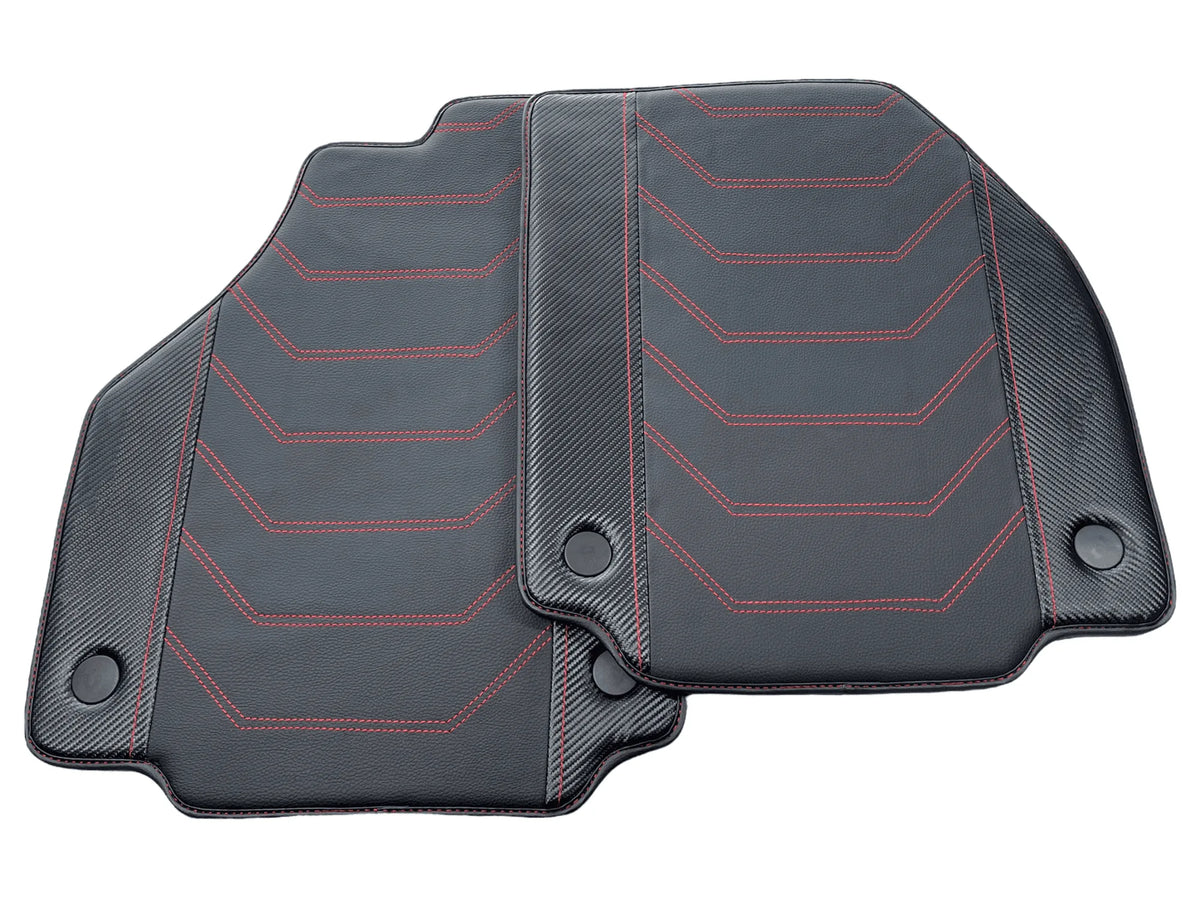 Leather Floor Mats for Ferrari 488 Spider (2016-2022) with Carbon Fiber