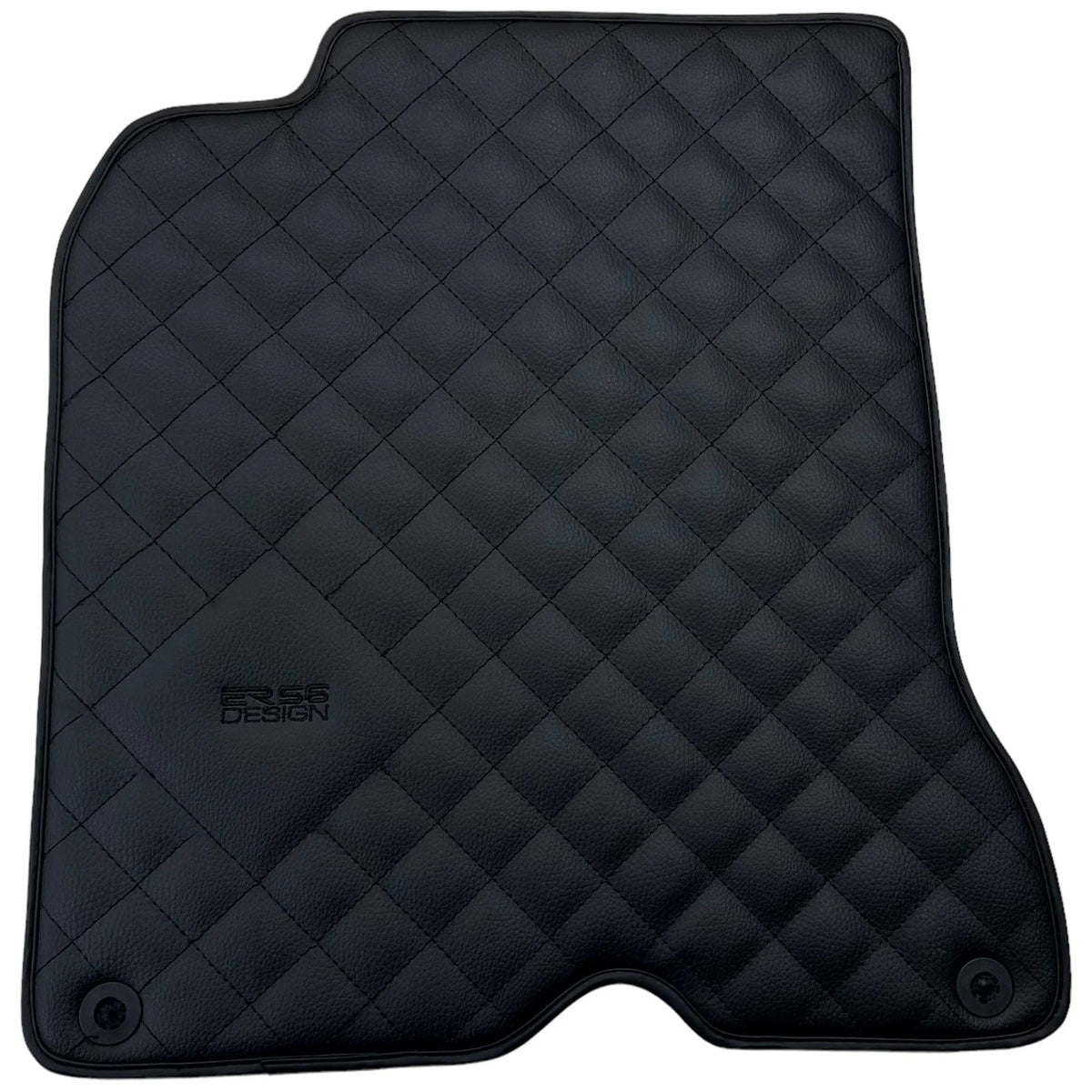 Leather Floor Mats for Ferrari California T (2015-2018) Black Sewing ER56 Design - AutoWin