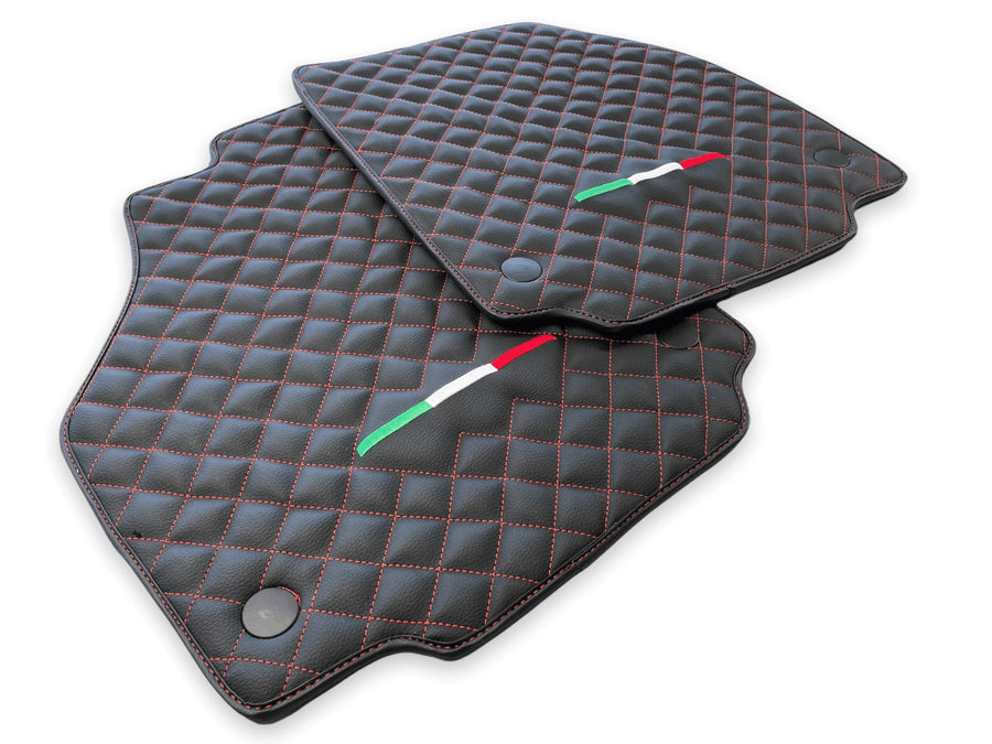 Leather Floor Mats For Ferrari F8 Spider 2019-2022 Italian Edition