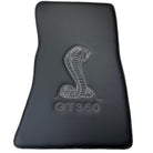 Leather Floor Mats for Ford Mustang GT350 Shelby (2015-2021) with Cobra Sewing - AutoWin