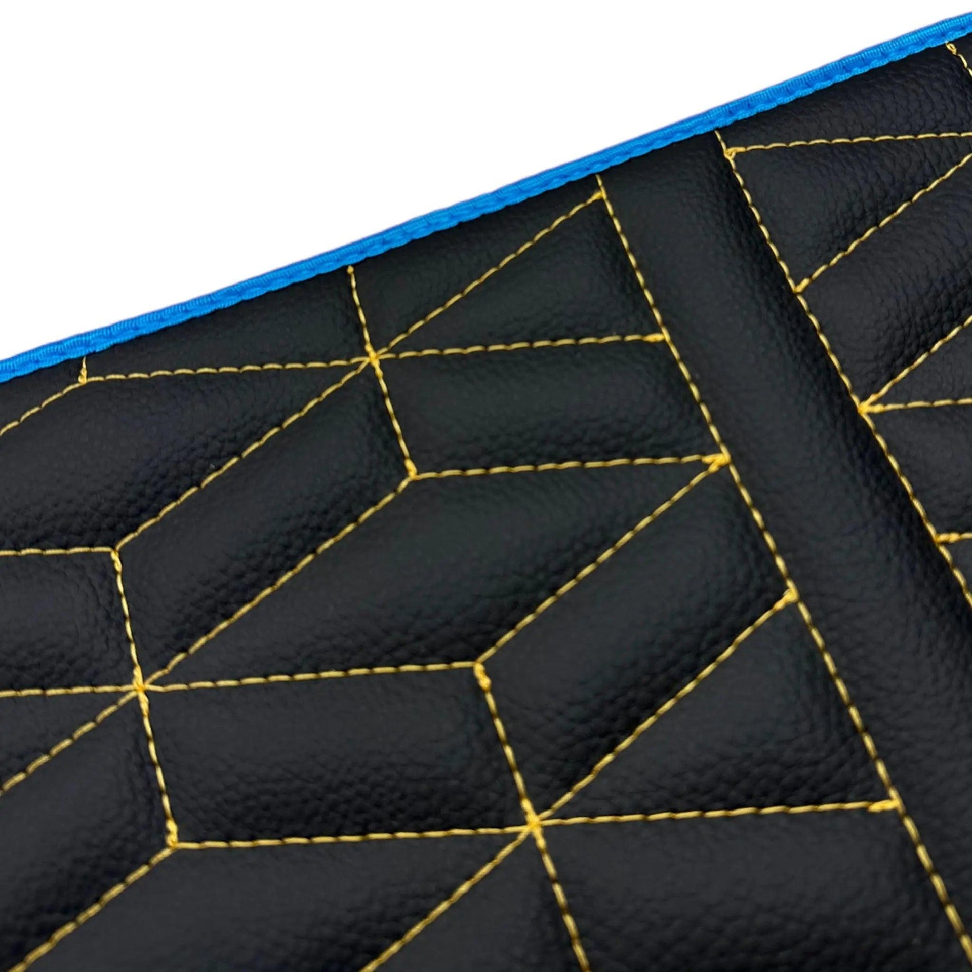 Leather Floor Mats for Lamborghini Aventador SVJ Limited Edition with Blue Trim - AutoWin