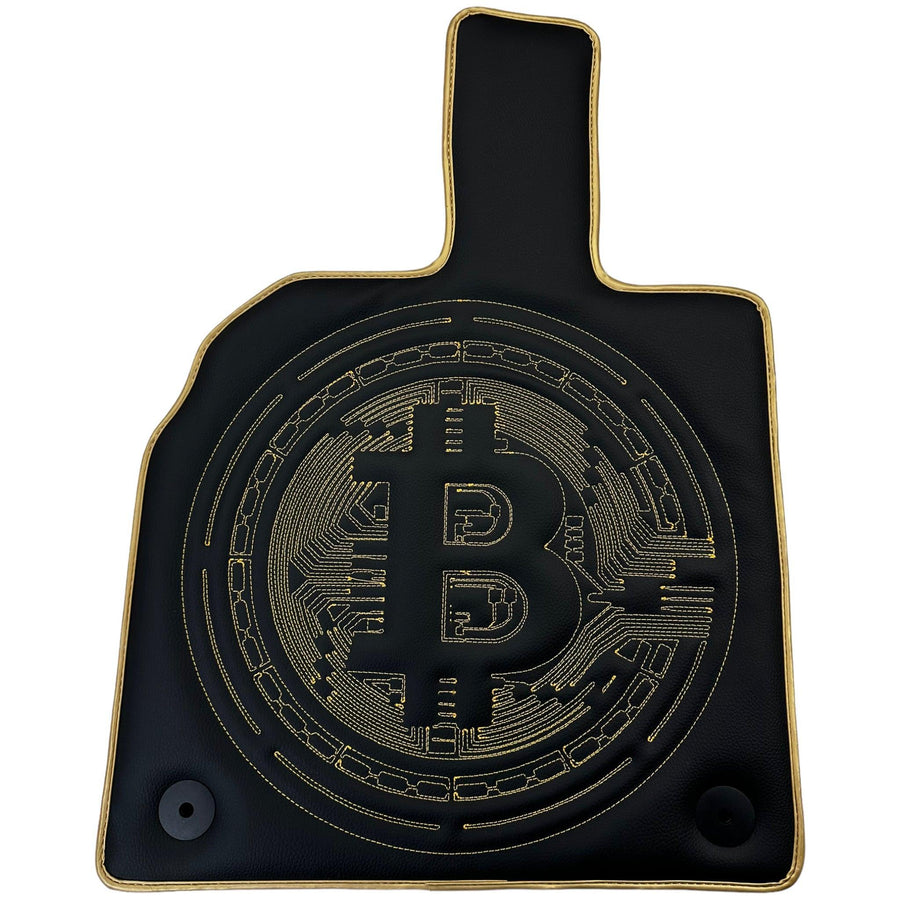 Leather Floor Mats for Lamborghini Aventador with Bitcoin Sewing - AutoWin