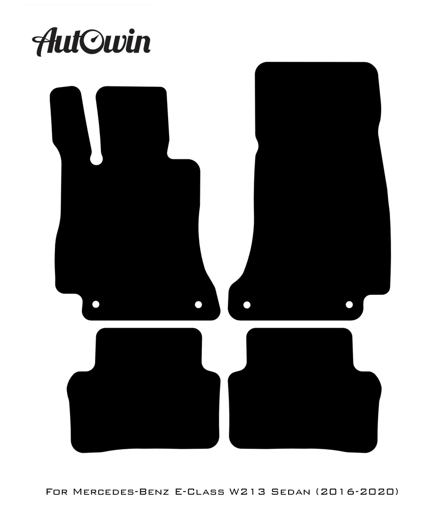 Leather Floor Mats For Mercedes Benz E-Class W213 Sedan (2016-2020) ER56 Design - AutoWin