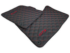 Leather Floor Mats for Porsche Cayenne GTS (2010-2018) Red Sewing - AutoWin