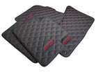Leather Floor Mats for Porsche Cayenne GTS (2010-2018) Red Sewing - AutoWin