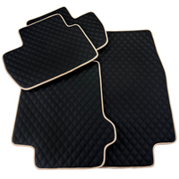 Black Stitched Leather Floor Mats for Maserati GranTurismo (2007-2019) | Beige Trim
