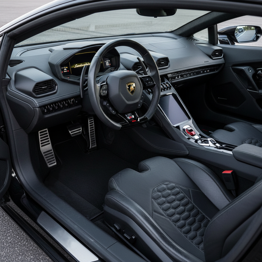 Alfombrillas de moqueta negras para Lamborghini Huracan con