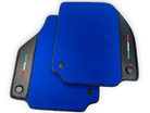 Blue Floor Mats For Ferrari 488 Gtb 2016-2022 Carpets With Carbon Fiber Leather - AutoWin