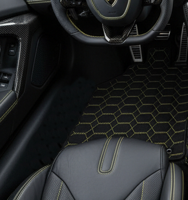Customizable Floor Mats from Carpet with Leather for Lamborghini Sian (2020-2022) - AutoWin