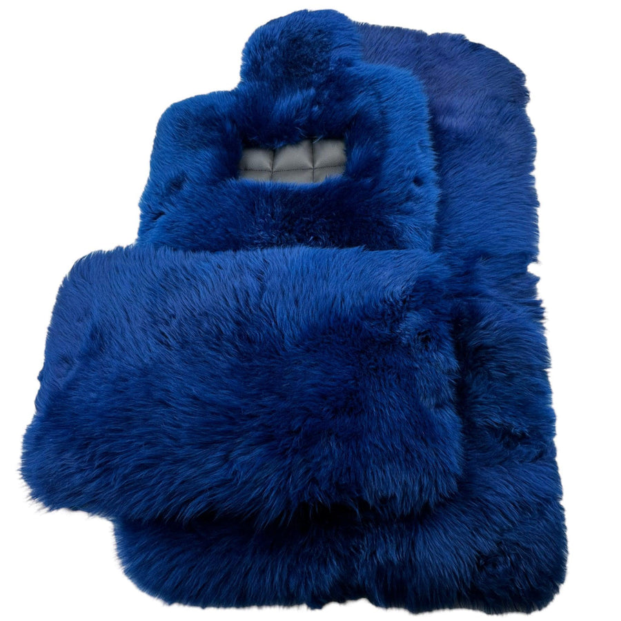 Navy Blue Sheepskin Floor Mats for Rolls Royce Phantom VIII (2017-2024) | ER56 Design - AutoWin
