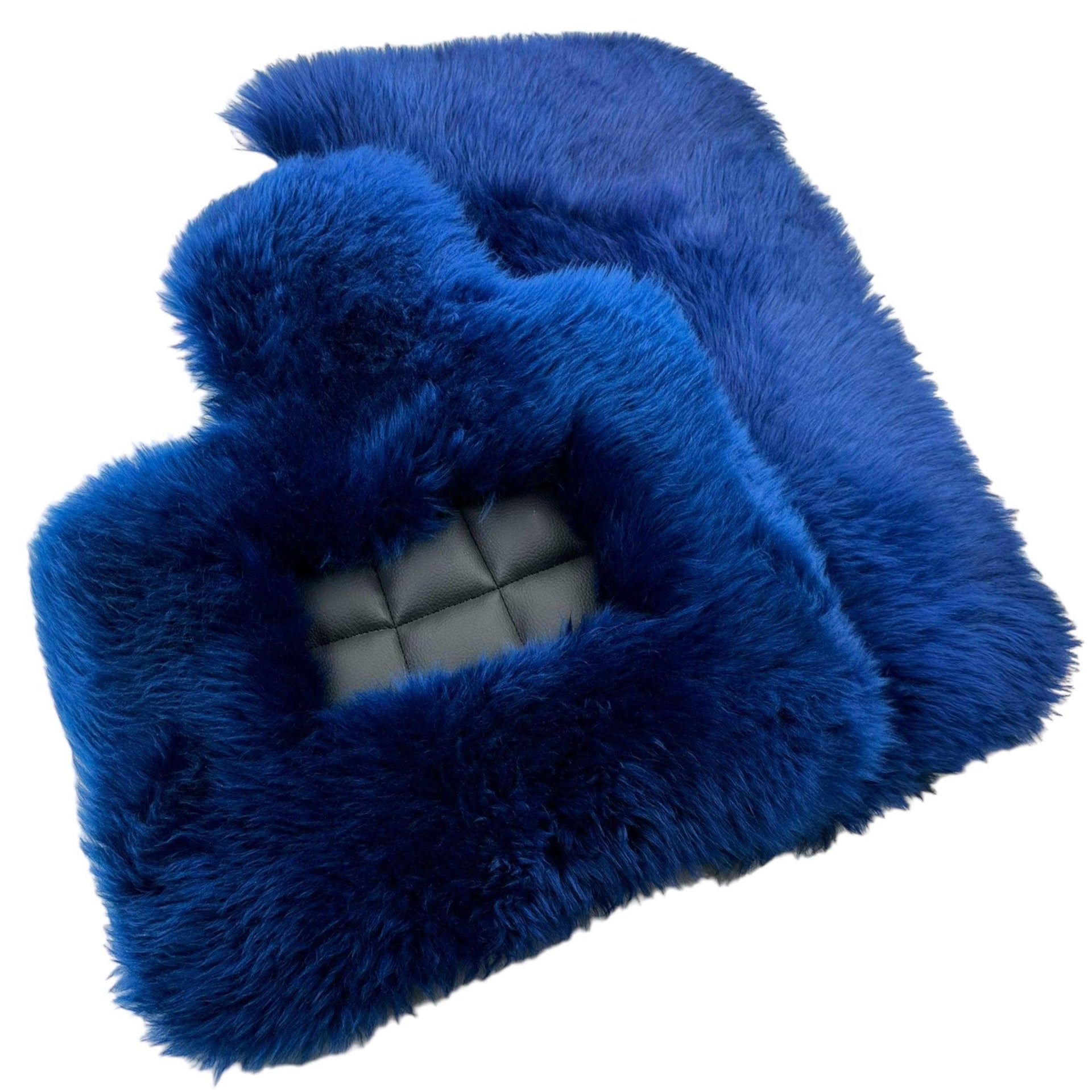 Navy Blue Sheepskin Floor Mats for Rolls Royce Spectre (2023-2024) | ER56 Design - AutoWin