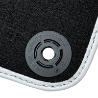 Orange Leather Floor Mats for Lamborghini Huracan with White Trim - AutoWin