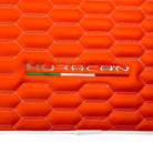 Orange Leather Floor Mats for Lamborghini Huracan with White Trim - AutoWin
