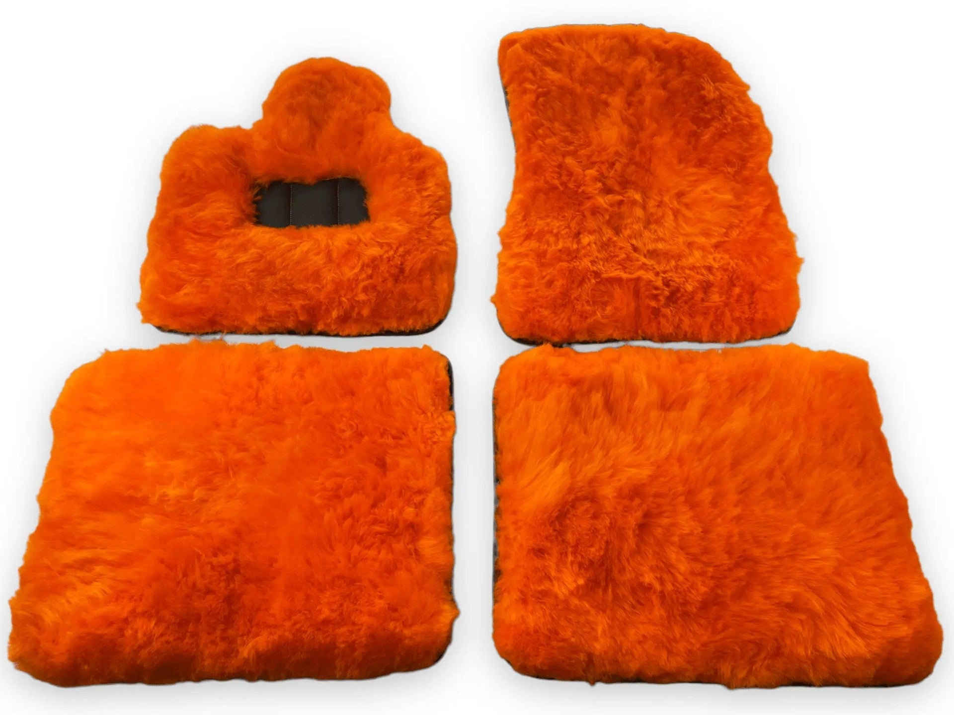 Orange Sheepskin Floor Mats For Bentley Bentayga Er56 Design Brand - AutoWin