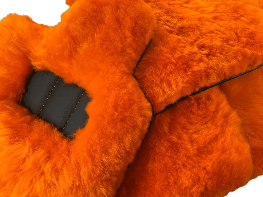 Tapis de sol en laine d'agneau orange pour Rolls Royce Phantom VIII (2017-2024) ER56 Design Brand - AutoWin