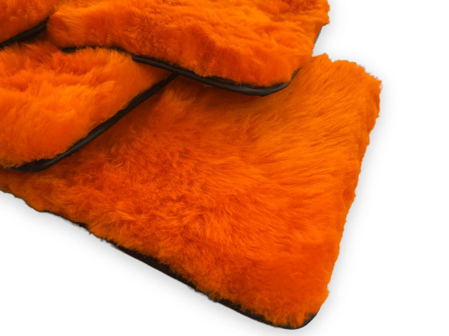Tapis de sol en laine d'agneau orange pour Rolls Royce Phantom VIII (2017-2024) ER56 Design Brand - AutoWin