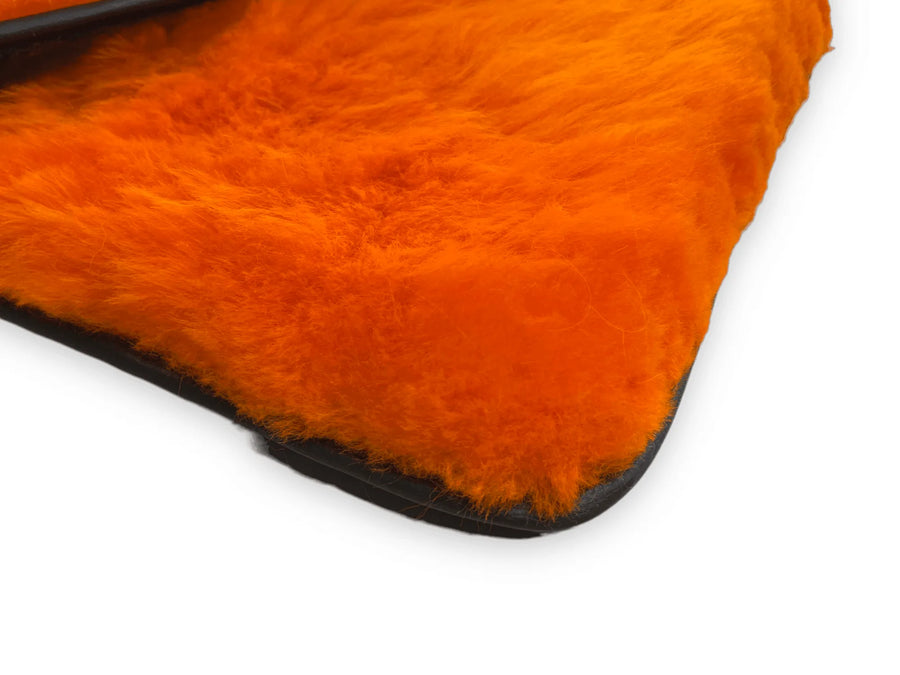 Tapis de sol en laine d'agneau orange pour Rolls Royce Phantom VIII (2017-2024) ER56 Design Brand - AutoWin