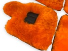 Orange Sheepskin Floor Mats For Rolls Royce Spectre (2023-2024) Er56 Design Brand - AutoWin