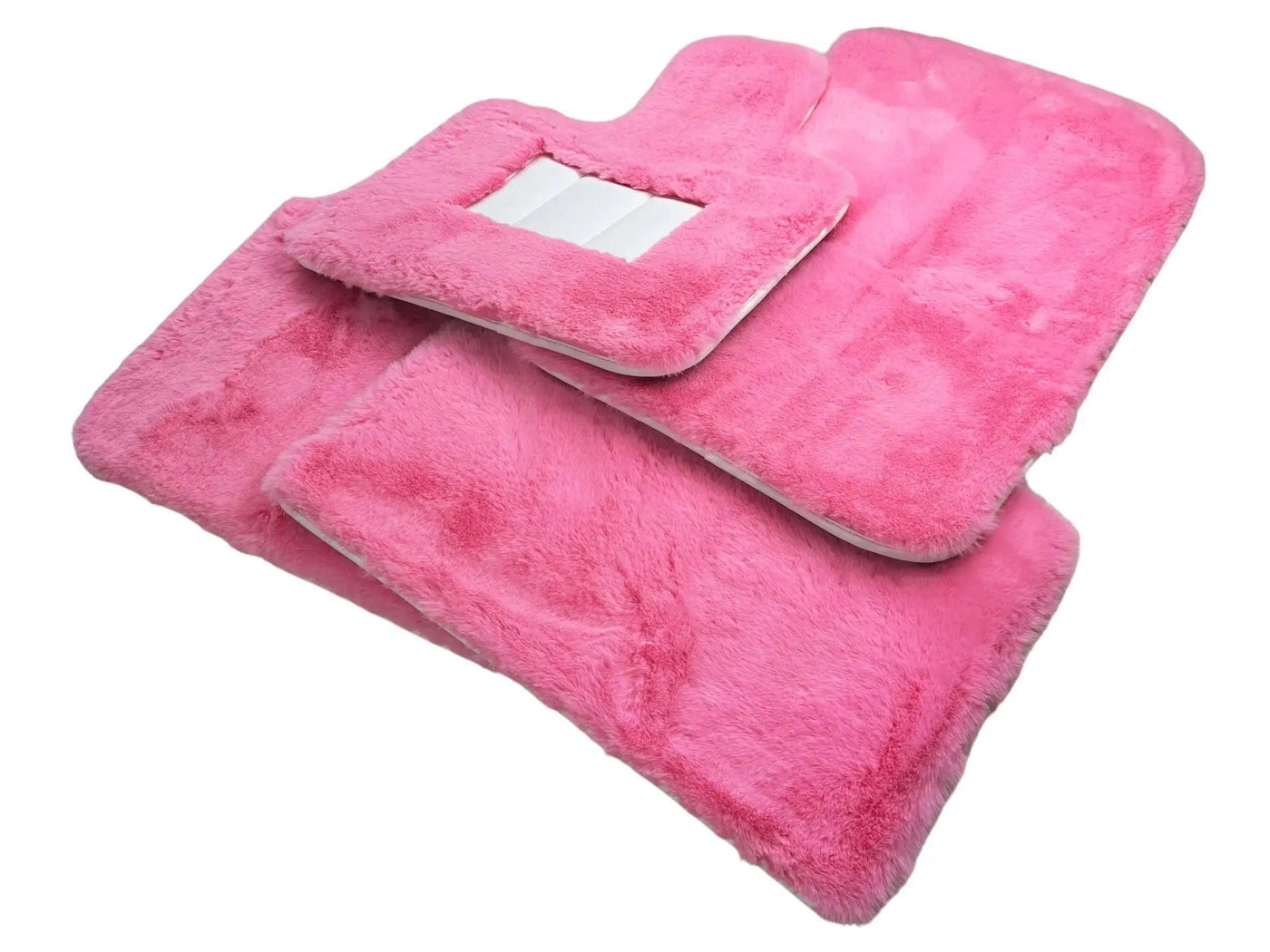 Pink Sheepskin Floor Mats For Bentley Flying Spur (2005-2013) Er56 Design Brand - AutoWin