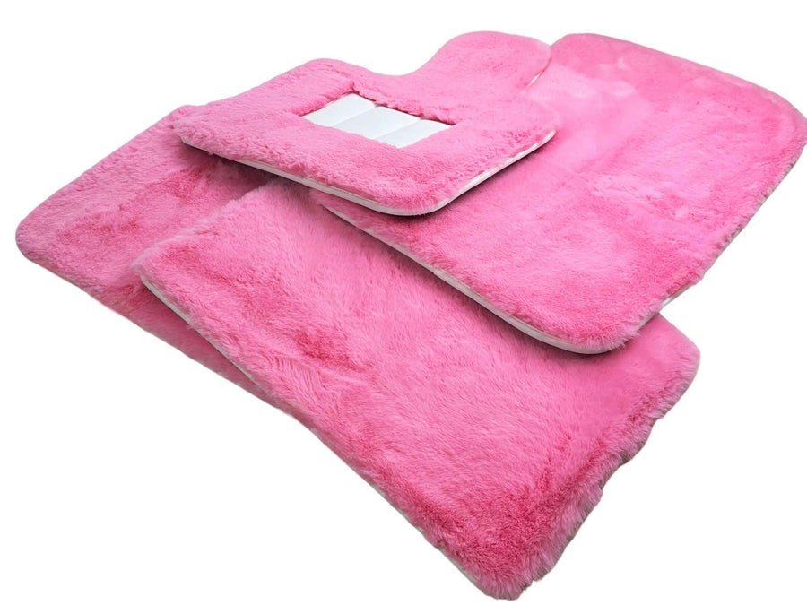 Pink Sheepskin Floor Mats For Rolls Royce Shadow 1965-1977 Er56 Design Brand - AutoWin