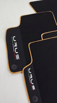 Alfombrillas negras para coches para Lamborghini Urus con cuero Alcantara