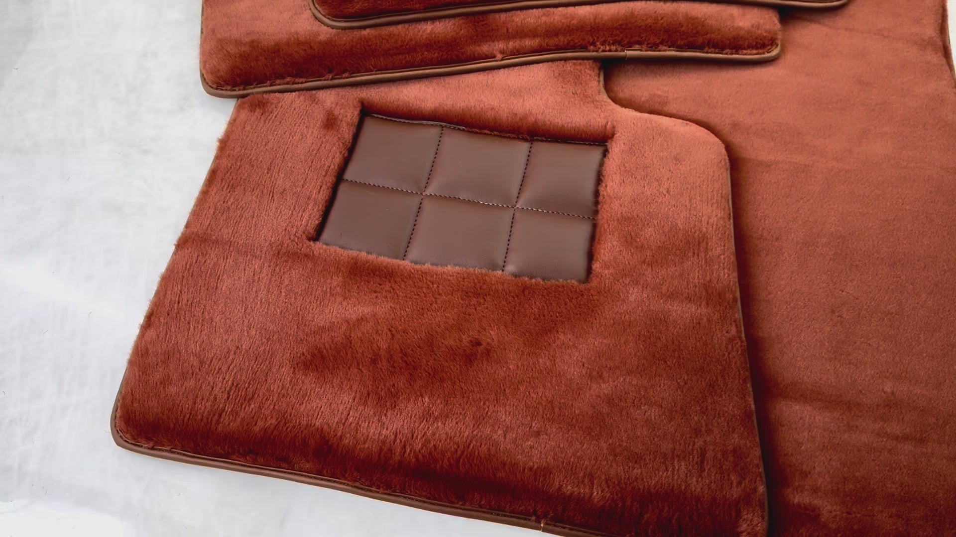 Ginger Color Sheepskin Floor Mats for Rolls-Royce Shadow (1965-1977) - AutoWin