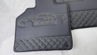 Alfombrillas de coche de cuero negro para Lamborghini Gallardo con costura amarilla | Diseño ER56