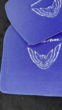 Tapis de voiture bleus pour Pontiac FireBird (1993-2002) avec logo Trans Am