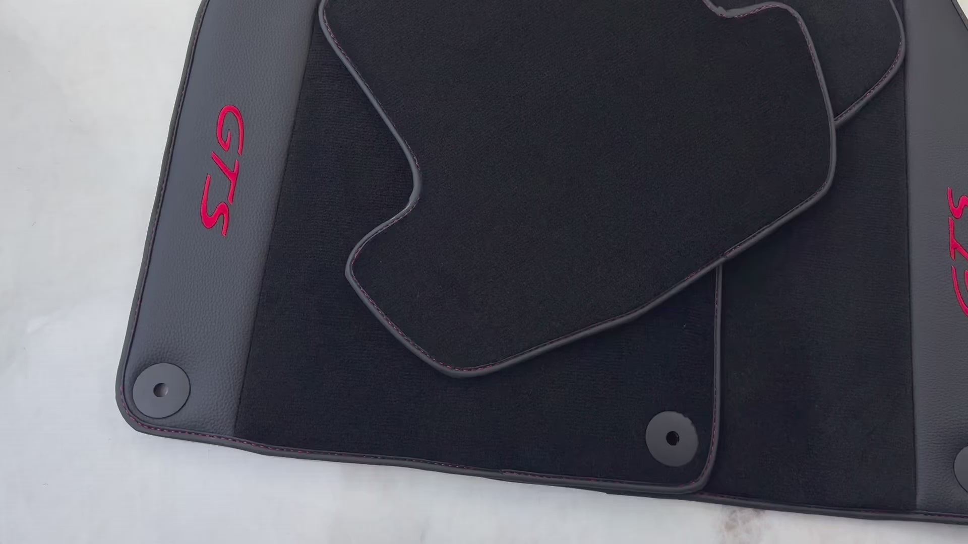 Tappetini per auto neri per Porsche 911 - 992 GTS (2019-2024) in pelle - AutoWin