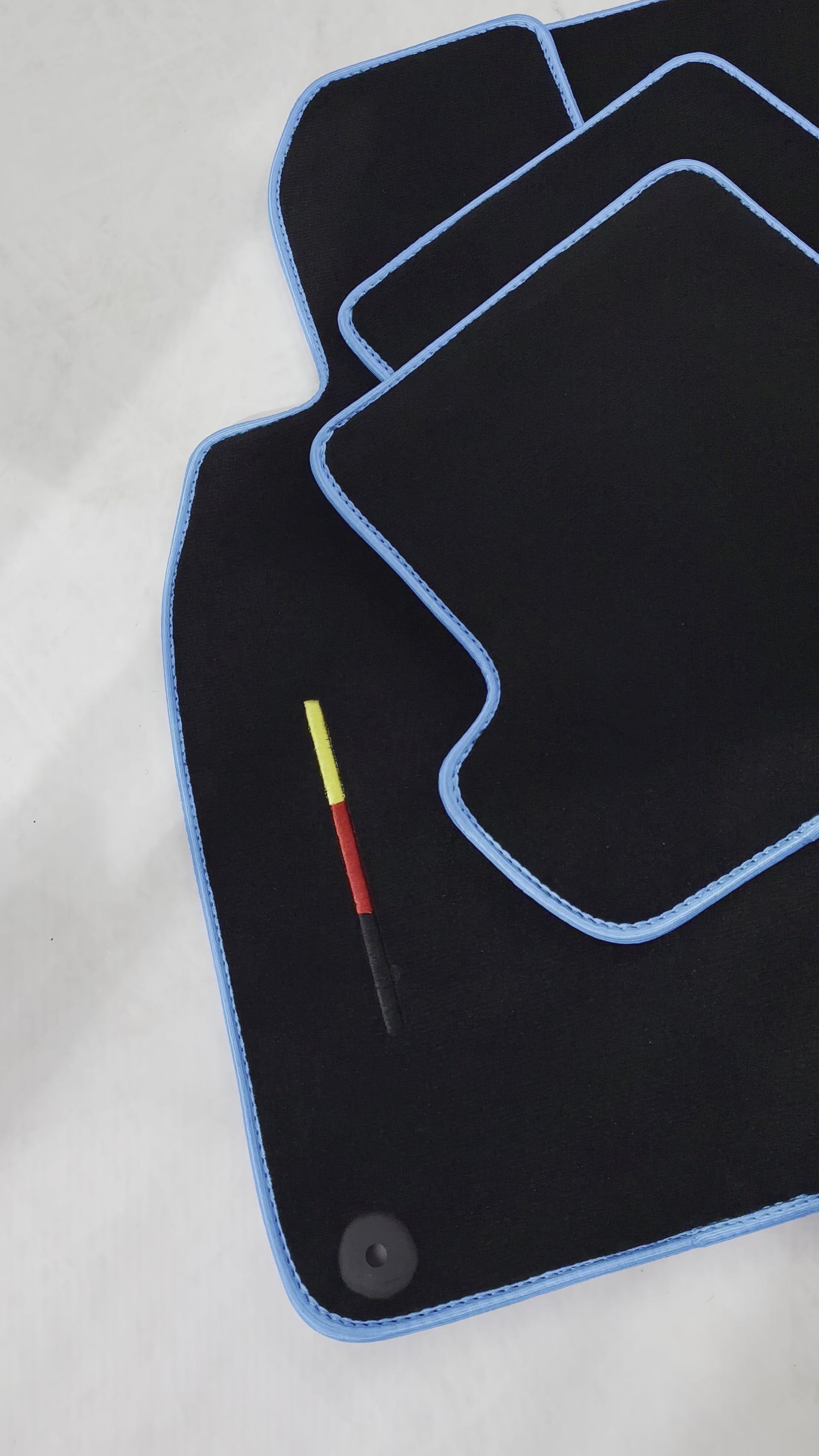 Tappetini Neri per Auto per Porsche 911 - 992 (2019-2024) con Bordo Blu - AutoWin