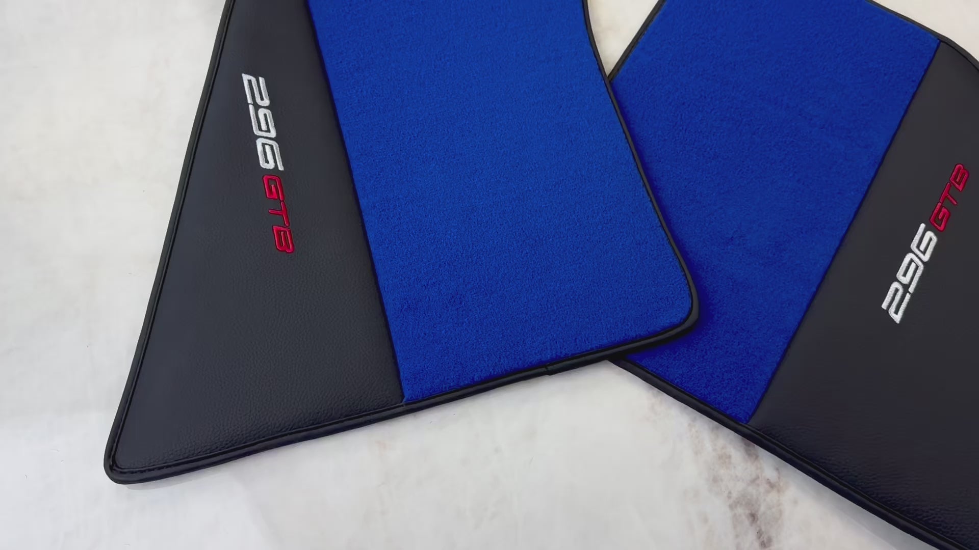 Alfombrillas azules para Ferrari 296 GTB (2022-2025) de cuero - AutoWin