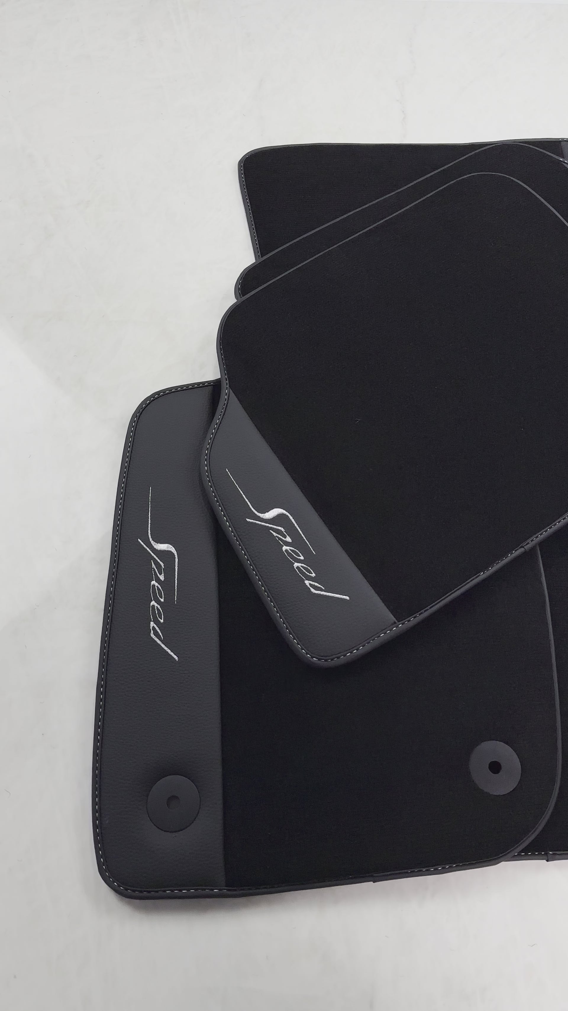 Alfombrillas negras para coche para Bentley Continental GT (2018–2023) Speed con cuero - AutoWin