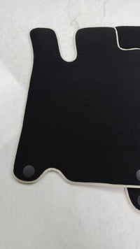 Alfombrillas negras para coche Mercedes-Benz SL-Class R230 (2001-2012) con ribete beige