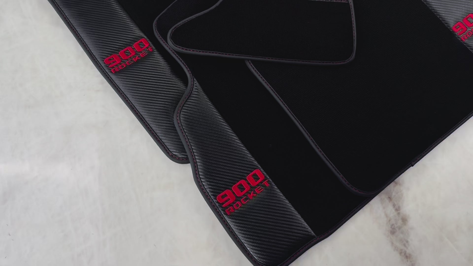 Schwarze Fußmatten für Mercedes-Benz G-Klasse 2019–2022 W463 mit Lederrändern im ER56-Design - ER56 Design